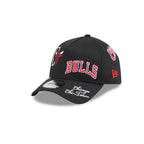 NEW ERA 9FORTY A-FRAME NBA CHICAGO BULLS ALL OVER GORRA AJUSTABLE NEGRA