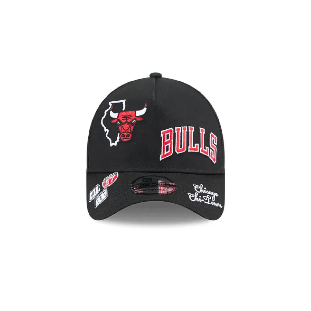 NEW ERA 9FORTY A-FRAME NBA CHICAGO BULLS ALL OVER GORRA AJUSTABLE NEGRA