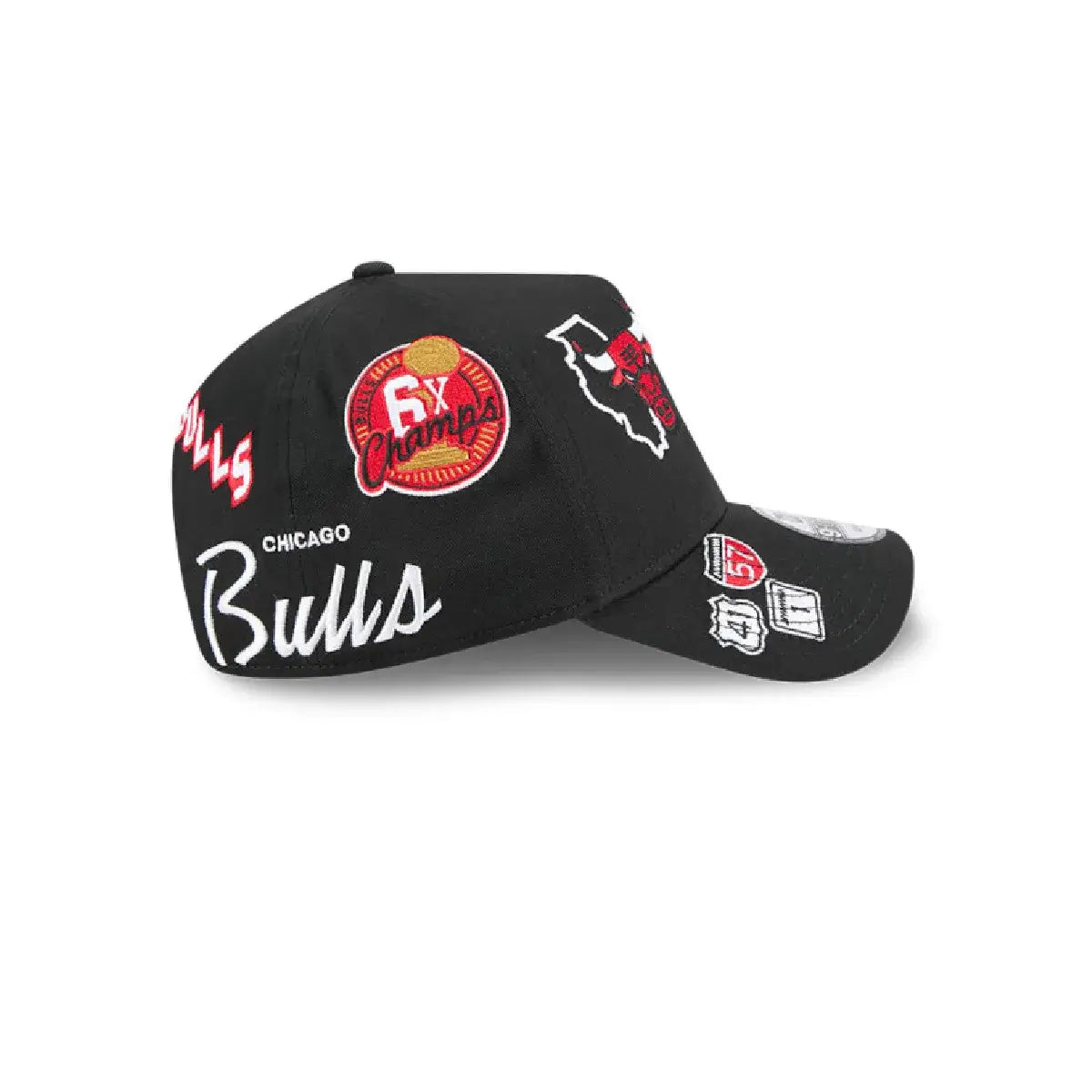 NEW ERA 9FORTY A-FRAME NBA CHICAGO BULLS ALL OVER GORRA AJUSTABLE NEGRA