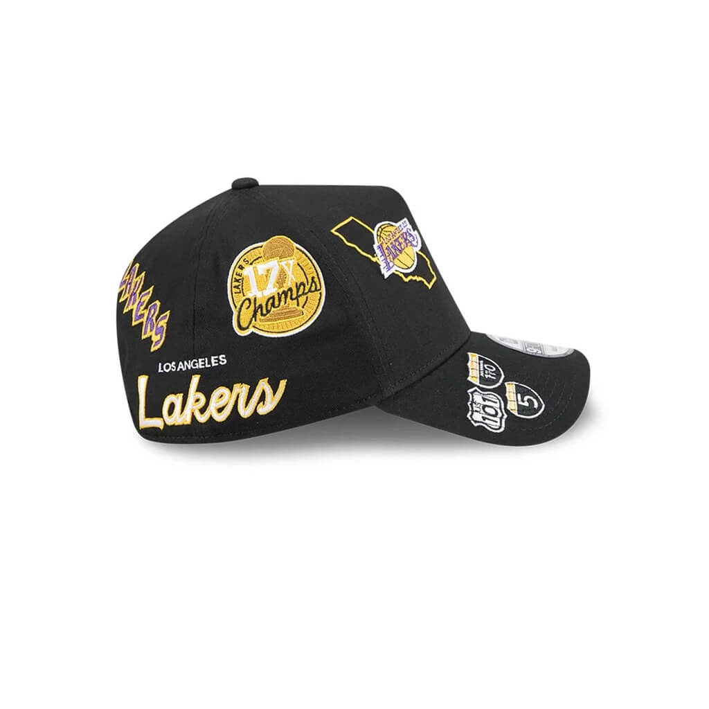 NEW ERA 9FORTY A-FRAME NBA LOS ANGELES LAKERS ALL OVER GORRA AJUSTABLE NEGRA