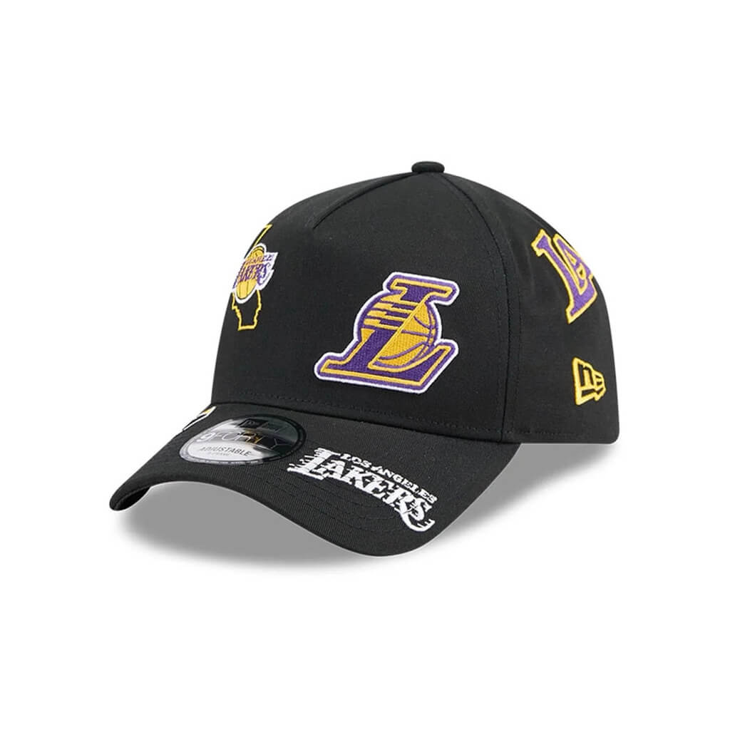 NEW ERA 9FORTY A-FRAME NBA LOS ANGELES LAKERS ALL OVER GORRA AJUSTABLE NEGRA