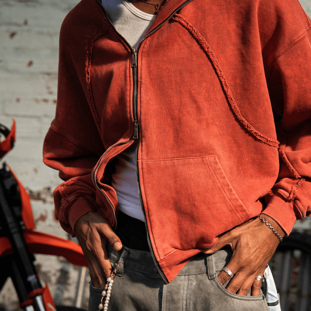 CULTUREWISE TWO STROKE SAINTS BUZOS DE CIERRE OVERSIZED TWO STROKE NARANJA