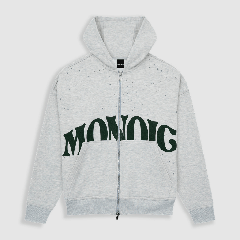 MONOIC TUTTO BENE 2 DOUBLE ZIP MONOIC BUZO GRIS JASPÉ