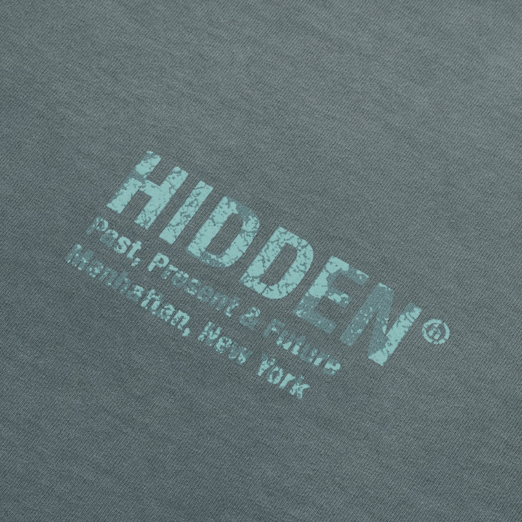 HIDDEN VINTAGE CRACKED LOGO CAMISETA AZUL