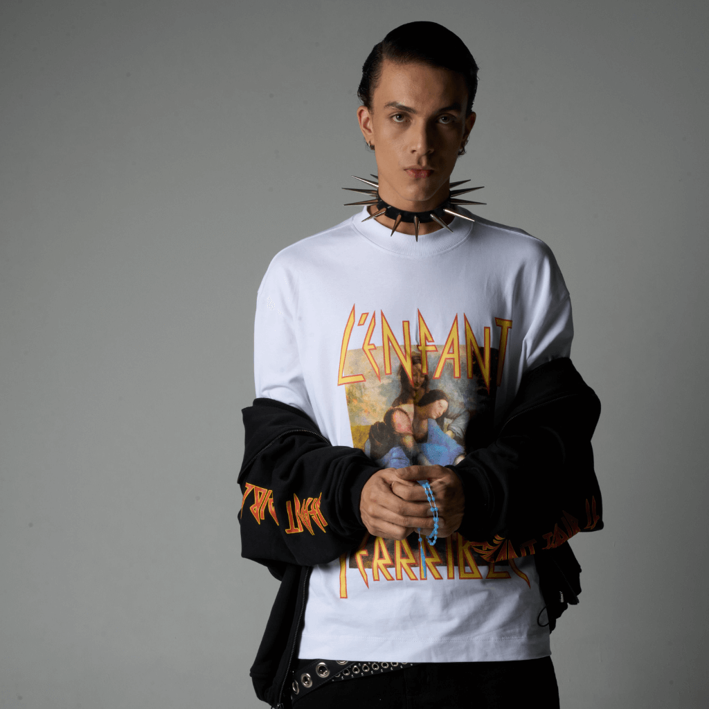 SINNERS FREE JESUS L'ENFANT TERRIBLE CAMISETA OVERSIZE BLANCA