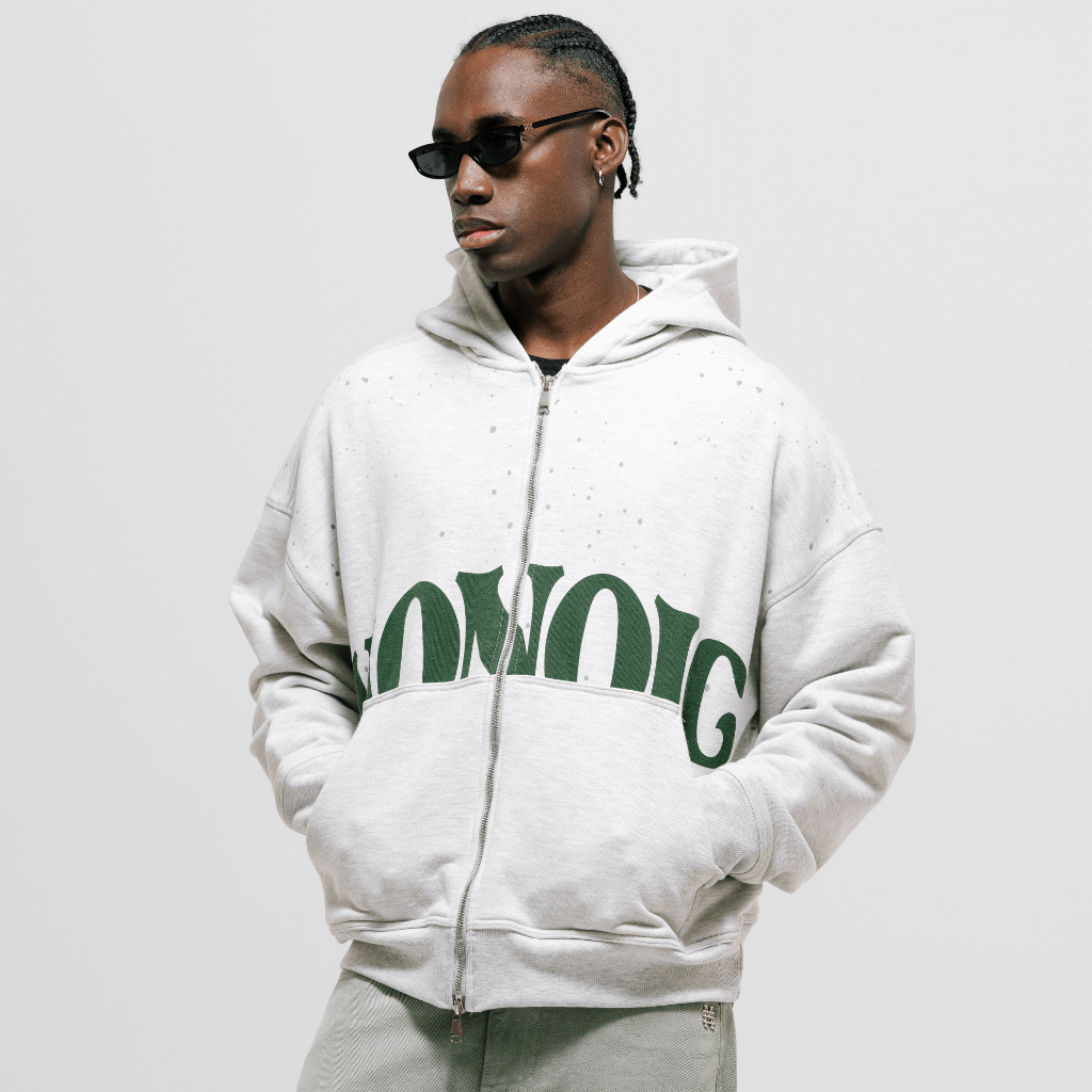 MONOIC TUTTO BENE 2 DOUBLE ZIP MONOIC BUZO GRIS JASPÉ