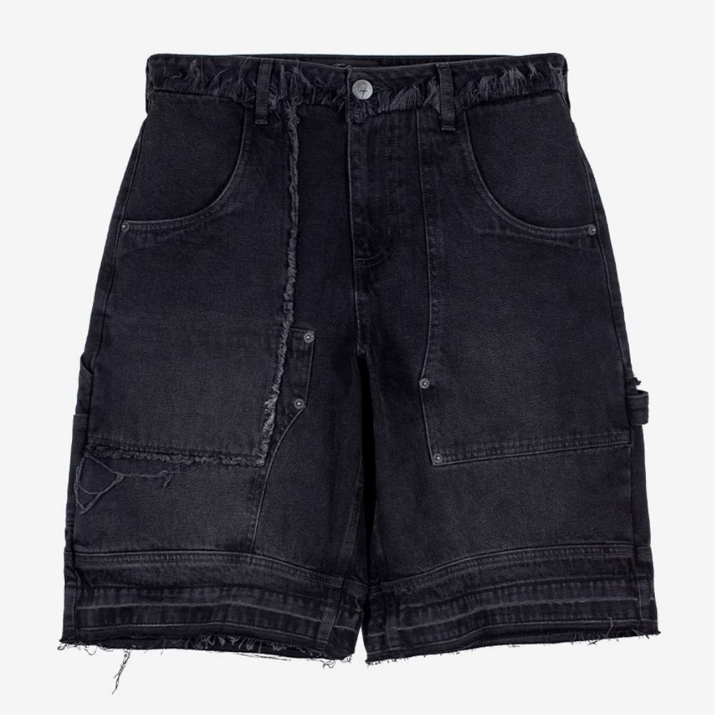 CULTUREWISE TWO STROKE SAINTS SHORTS STRAIGTH DENIM NEGRA