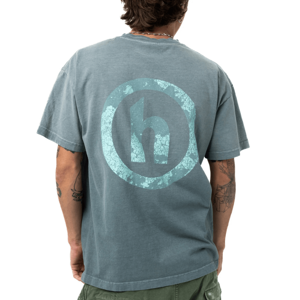 HIDDEN VINTAGE CRACKED LOGO CAMISETA AZUL