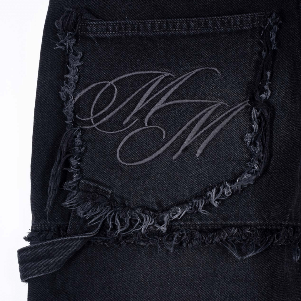 CULTUREWISE TWO STROKE SAINTS SHORTS STRAIGTH DENIM NEGRA