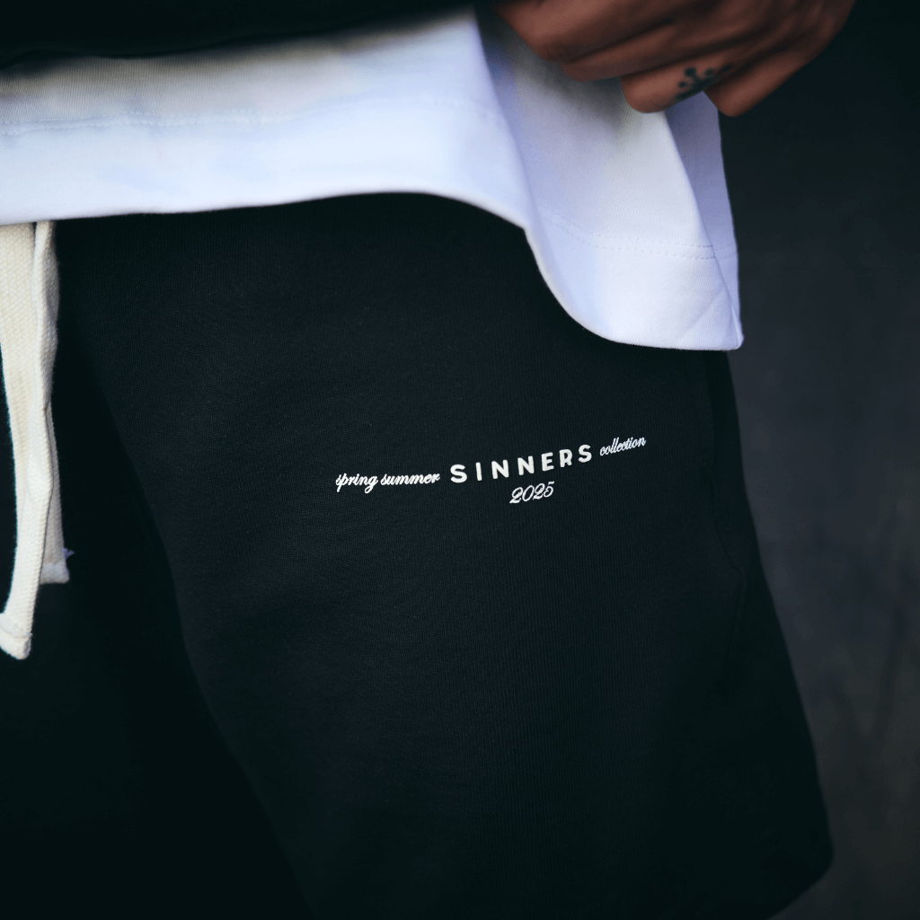 SINNERS GARMENTS SHORTS DE ALGODON NEGROS