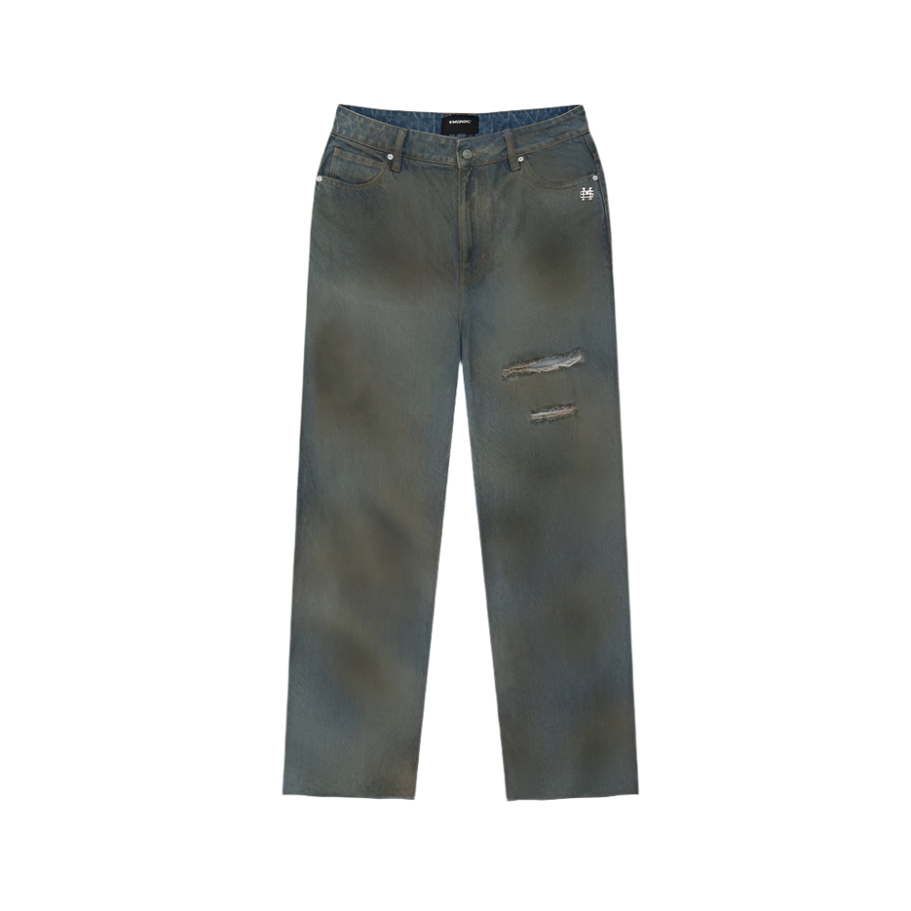 MONOIC SUNSET DREAMS DISTRESSED DENIM JEAN ANCHO GRIS