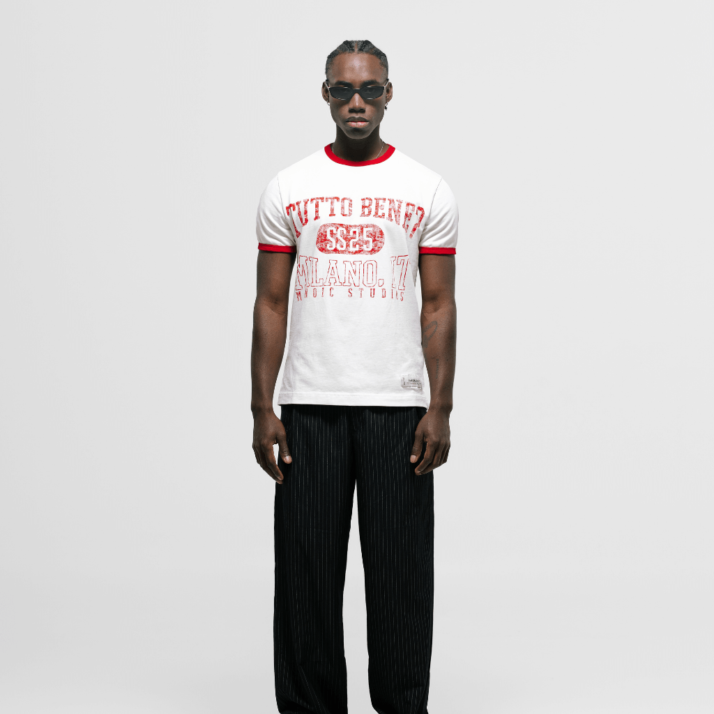 MONOIC TUTTO BENE I CAMISETA TUTTO BENNE RINGER FIT BLANCO HUESO