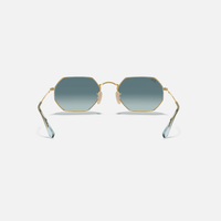 GAFAS RAYBAN OCTAGONAL LENTE AZUL MARCO DORADO