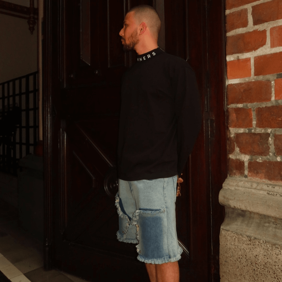 SINNERS LES MACONS LONG SLEEVE CAMISETA BASICA MANGA LARGA NEGRA