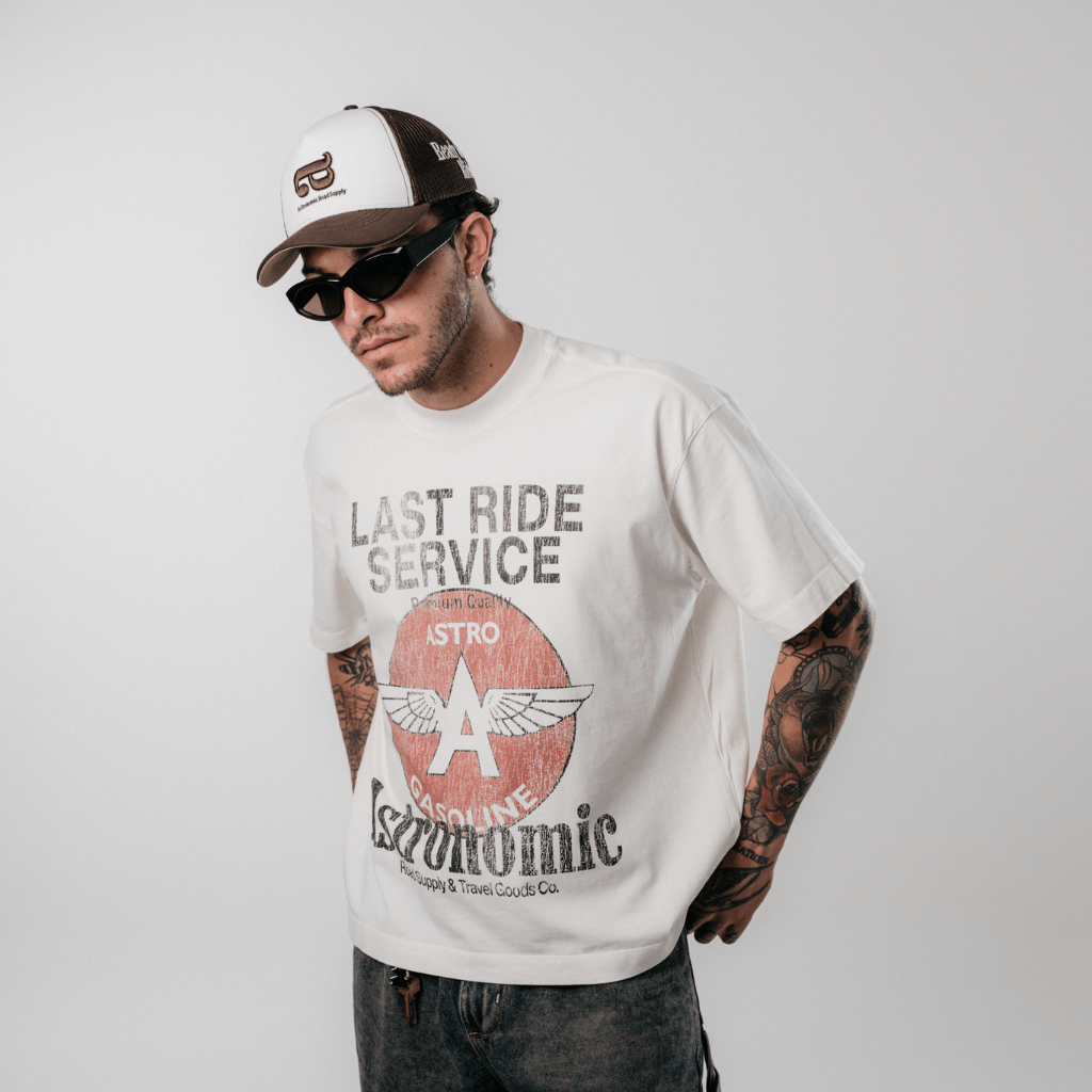 ASTRONOMIC CAN I GET A RIDE? GASOLINE CAMISETA OVERSIZED BLANCA