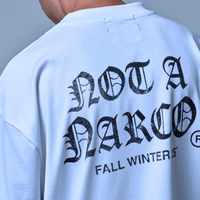 SINNERS NOT A NARCO FW25 CAMISETA BOXY BLANCA