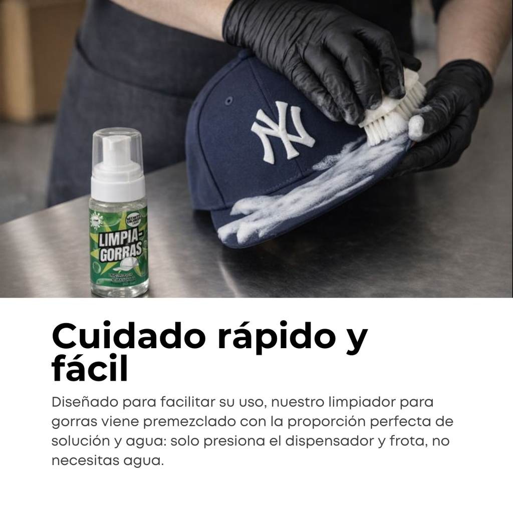 ESPUMA SHAMPOO LIMPIADOR PARA GORRAS