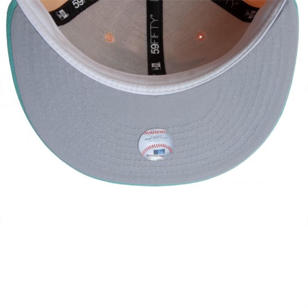 NEW ERA 59FIFTY MLB BLUE JAYS PEACH PINK CLOSED CAP 