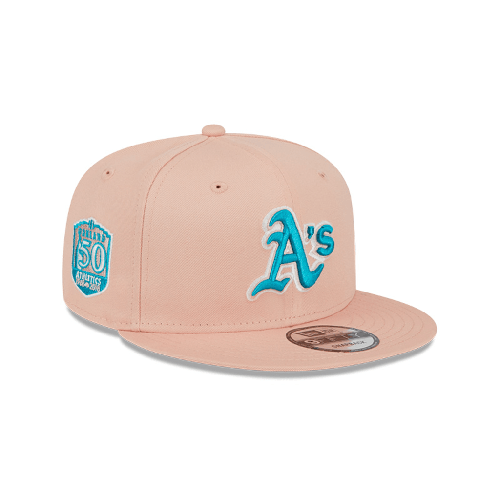 NEW ERA 9FIFTY MLB OAKLAND ATHLETICS AQUA GORRA AJUSTABLE ROSADA
