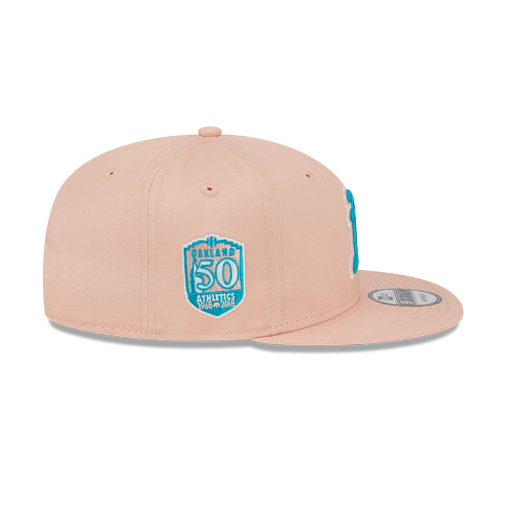 NEW ERA 9FIFTY MLB OAKLAND ATHLETICS AQUA GORRA AJUSTABLE ROSADA
