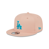 NEW ERA 9FIFTY MLB LOS ANGELES DODGERS BLUE SKY AQUA COLLECTION GORRA AJUSTABLE ROSADA