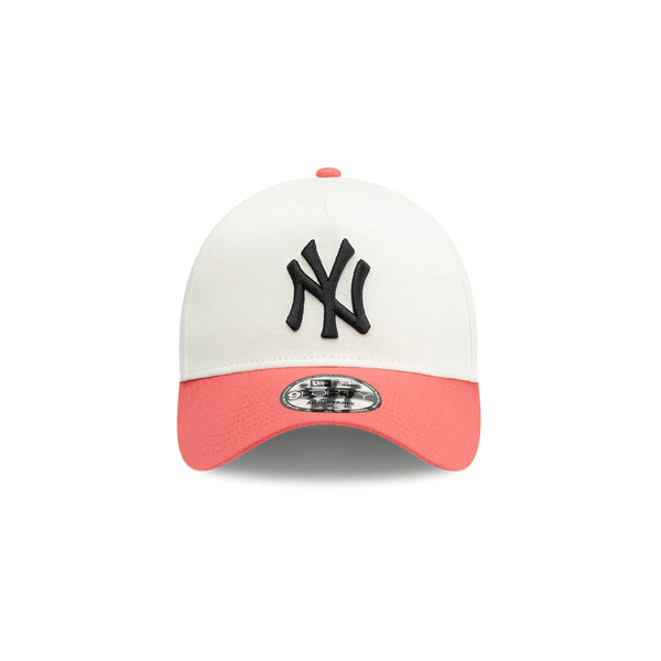 NEW ERA 9FORTY A-FRAME MLB NEW YORK YANKEES TONAL CHROME CORAL GORRA AJUSTABLE BLANCA