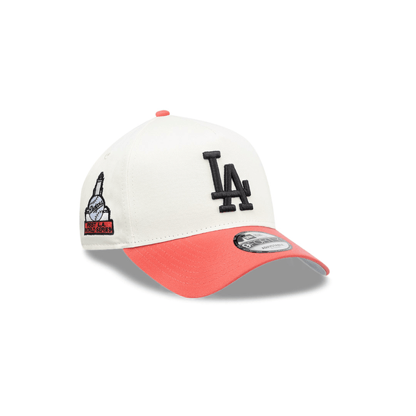 NEW ERA 9FORTY A-FRAME MLB LOS ANGELES DODGERS  TONAL CHROME CORAL GORRA AJUSTABLE BLANCA