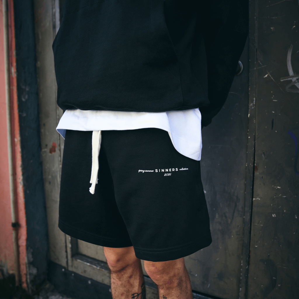 SINNERS GARMENTS SHORTS DE ALGODON NEGROS