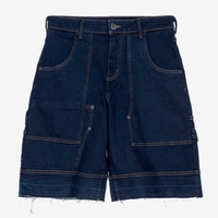 CULTUREWISE TWO STROKE SAINTS SHORTS STRAIGTH RAW DENIM AZUL