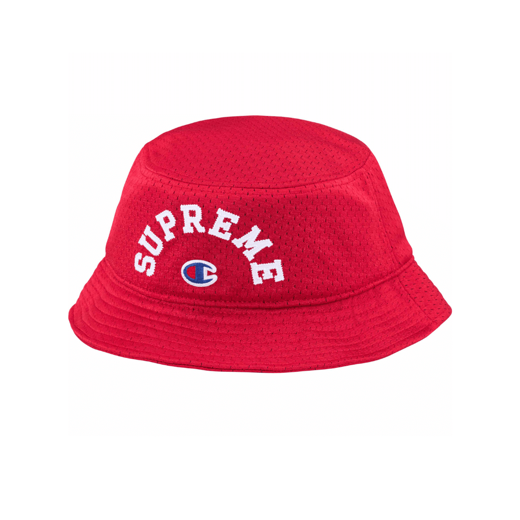 SUPREME X CHAMPION GORRO BUCKET ROJO