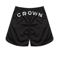 AP CROWN GODS LANGUAGE CROWN BLACK SHORTS NEGROS