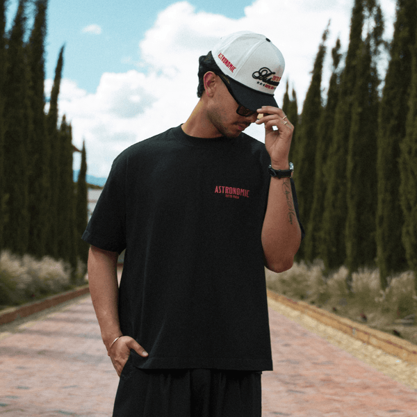 ASTRONOMIC ANDIAMO PIANO, MY FRIEND TUTTO PASSA CAMISETA OVERSIZED NEGRA