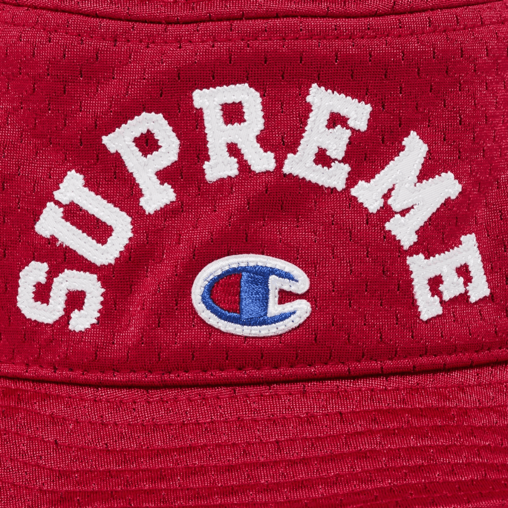 SUPREME X CHAMPION GORRO BUCKET ROJO