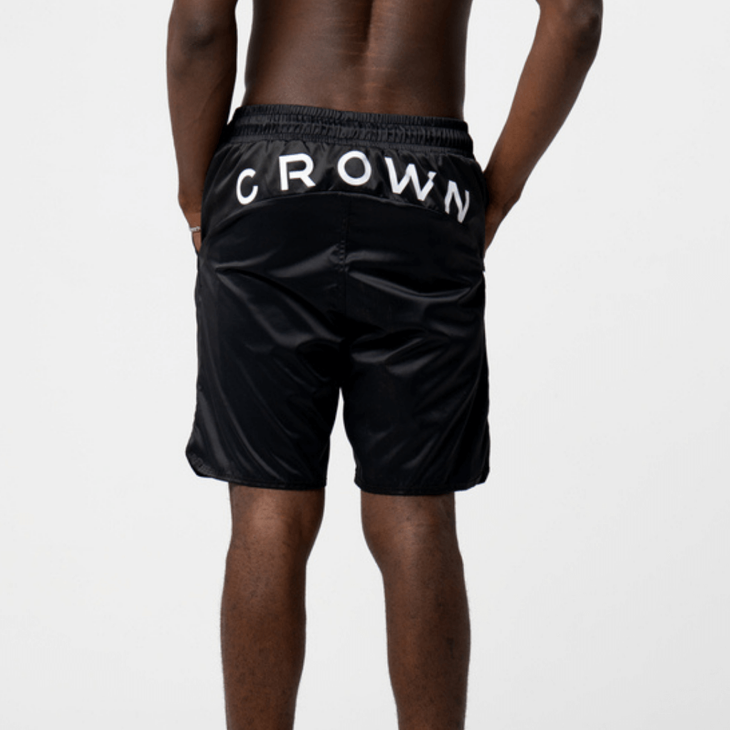 AP CROWN GODS LANGUAGE CROWN BLACK SHORTS NEGROS