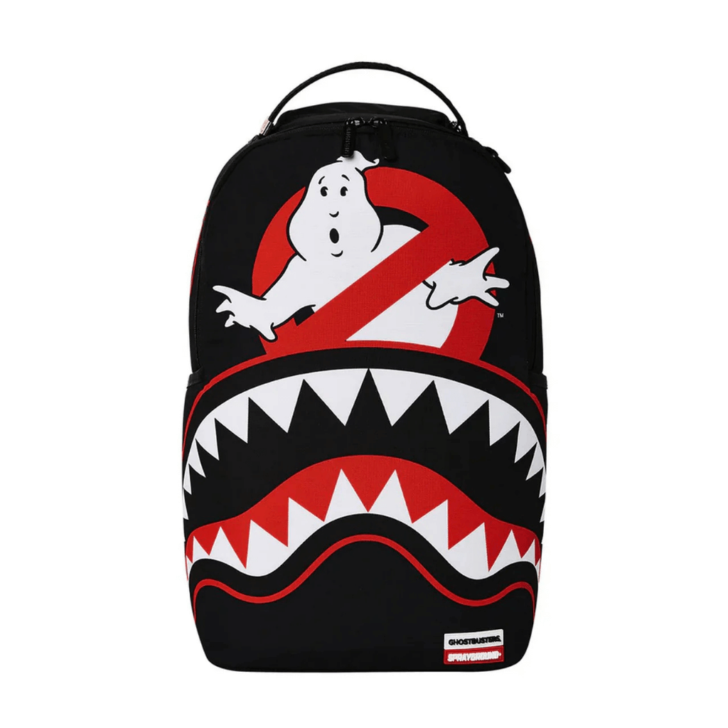 MORRAL SPRAYGROUND GHOSTBUSTERS LOGO AND SHARK MOUTH NEGRO
