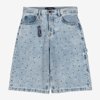 CULTUREWISE TWO STROKE SAINTS SHORTS STRAIGTH CLARO CON PIEDRAS AZUL