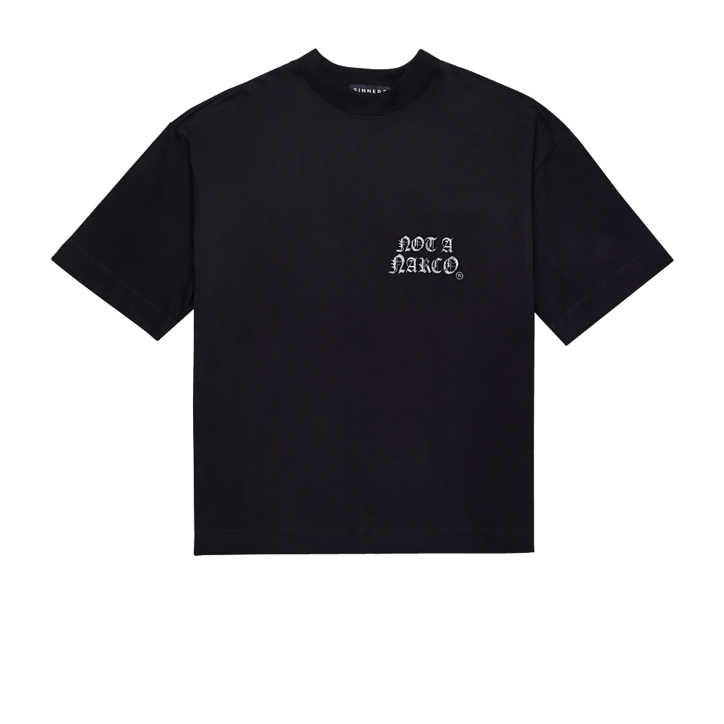 SINNERS NOT A NARCO FW25 CAMISETA BOXY NEGRA