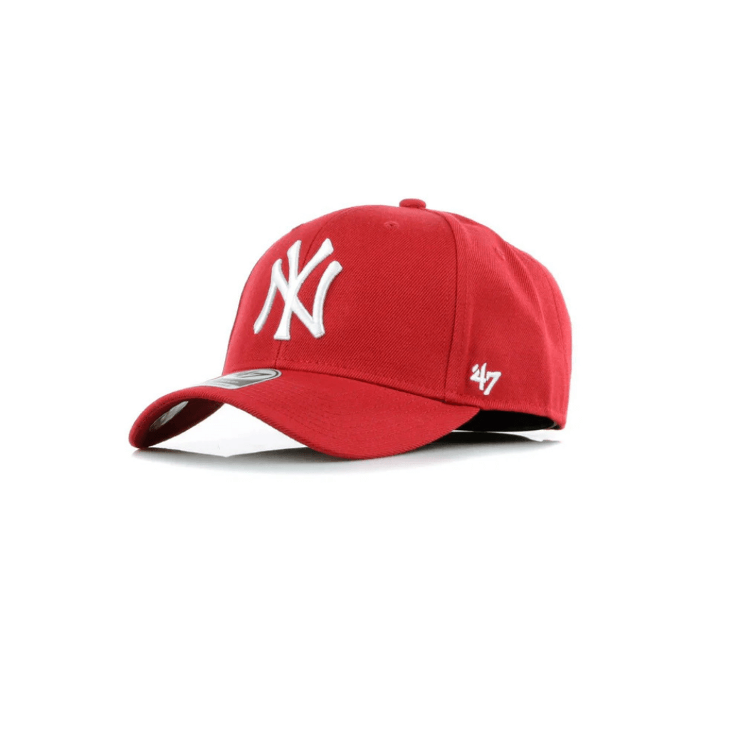 '47 MLB NY YANKEES WHITE LOGO RED ADJUSTABLE CAP 