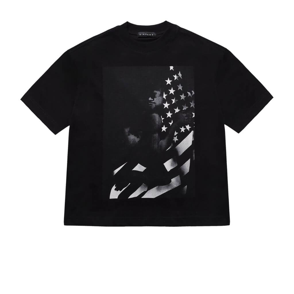 SINNERS SUGAR ABUSE I <3 AMERICA CAMISETA OVERSIZED NEGRA