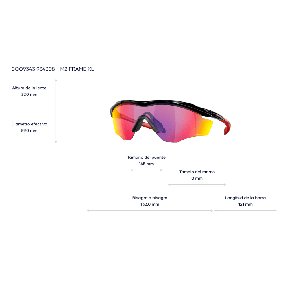 GAFAS OAKLEY M2 FRAME XL NEGRO BRILLANTE LENTE ROJO