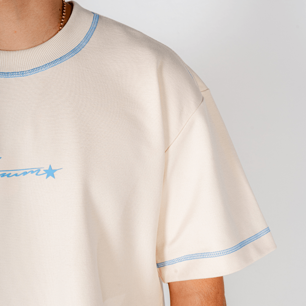 AURUM RACING STARS CAMISETA SIGNATURE BLUE SEAMS BEIGE