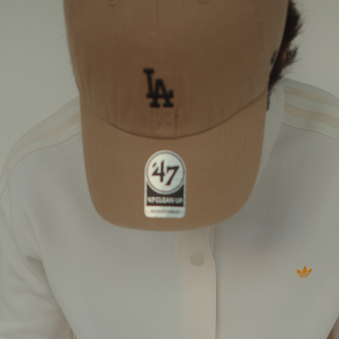 '47 MLB LA DODGERS MINI CLEAN UP DAD HAT ADJUSTABLE CAP BEIGE