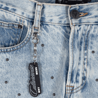 CULTUREWISE TWO STROKE SAINTS SHORTS STRAIGTH CLARO CON PIEDRAS AZUL