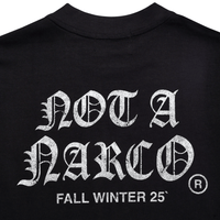 SINNERS NOT A NARCO FW25 CAMISETA BOXY NEGRA