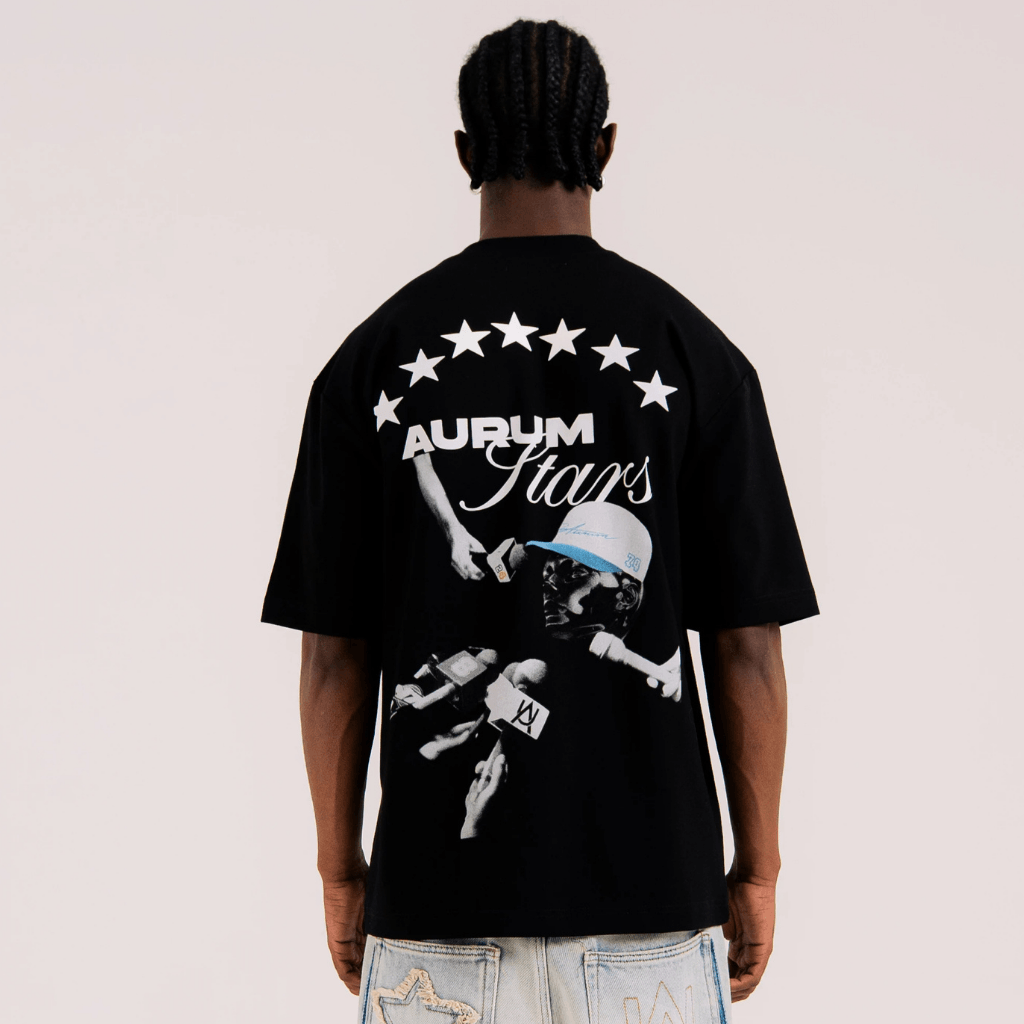 AURUM STARS I KB CAMISETA OVERSIZED NEGRA