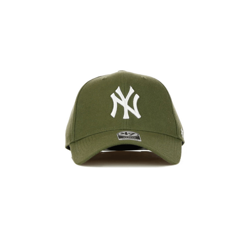 '47 MLB NY YANKEES WHITE LOGO GREEN ADJUSTABLE CAP 