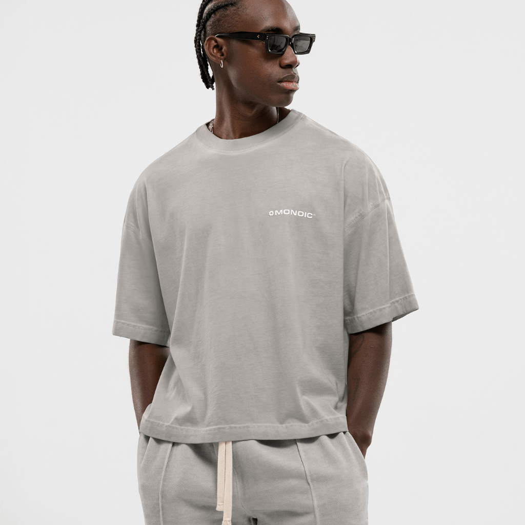 MONOIC TIMELESS V2 CAMISETA  BOXY FIT GRIS DESGASTADO