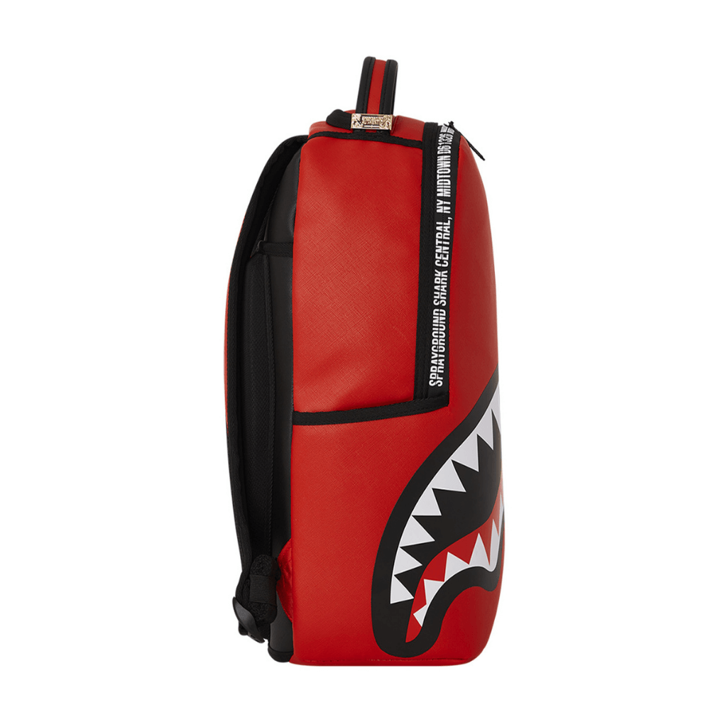 MORRAL SPRAYGROUND SHARK CENTRAL HOLDIN DOWN THE CITY DLXSV ROJO