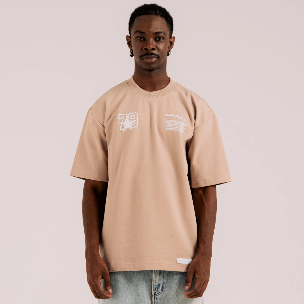 AURUM STARS I STAR AURA MOCHA CAMISETA OVERSIZE CAFE