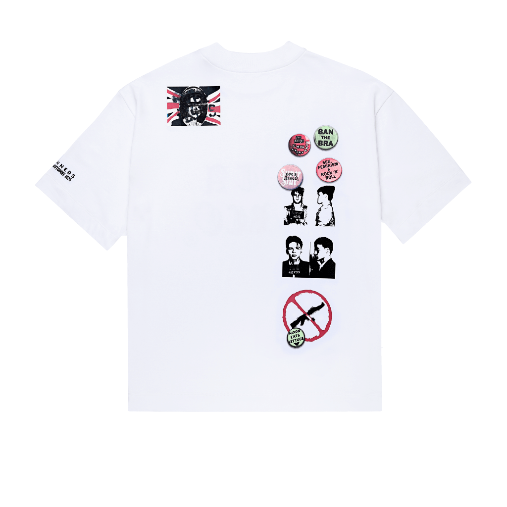 SINNERS STAMPS CAMISETA OVERSIZED BLANCA